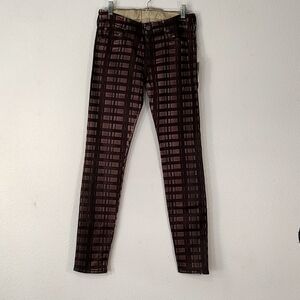 7 For All Mankind Eggplant (Purple) Plaid Pants Size 29